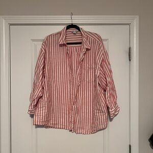 Old Navy Pink and White Striped Shirt